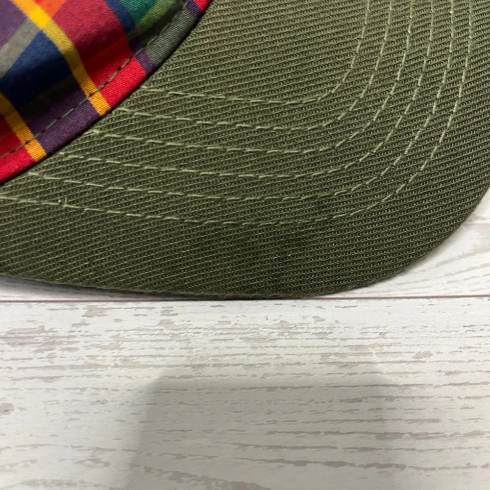 Boy Scouts of America Webelos Uniform Cap Olive Green Plaid Flex Fit Hat M/L